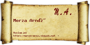 Merza Arnó névjegykártya
